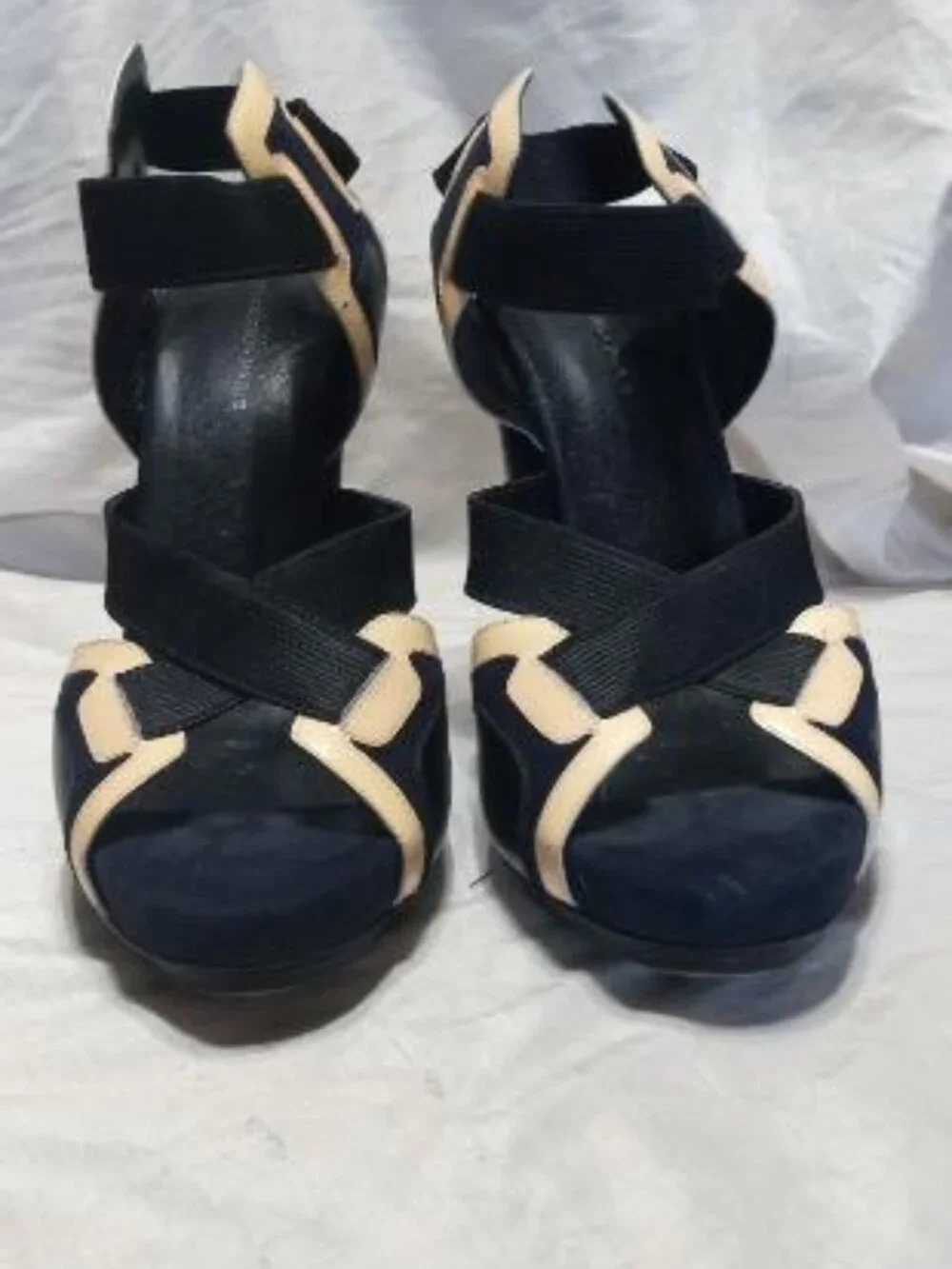 Balenciaga Suede and Leather Color Block Sandals